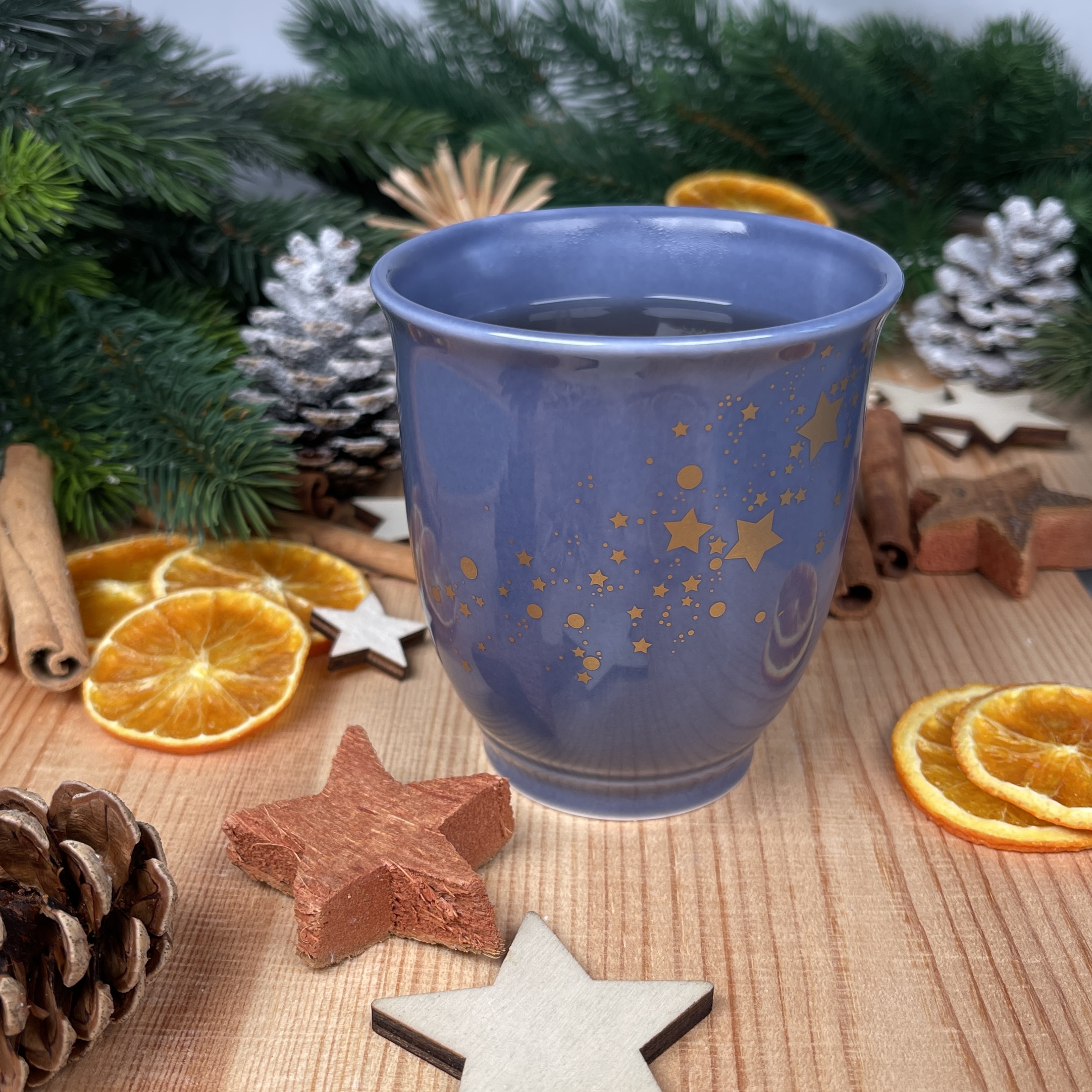 Becher Opal, fliederblau, Sterne, 300ml