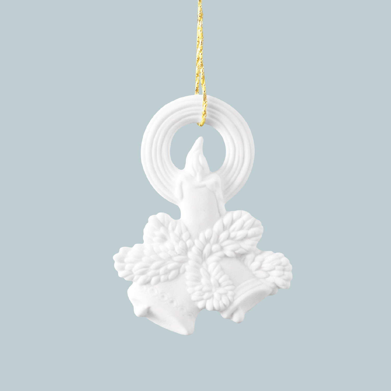 Weihnachtsanhänger, Glocken und Kerze