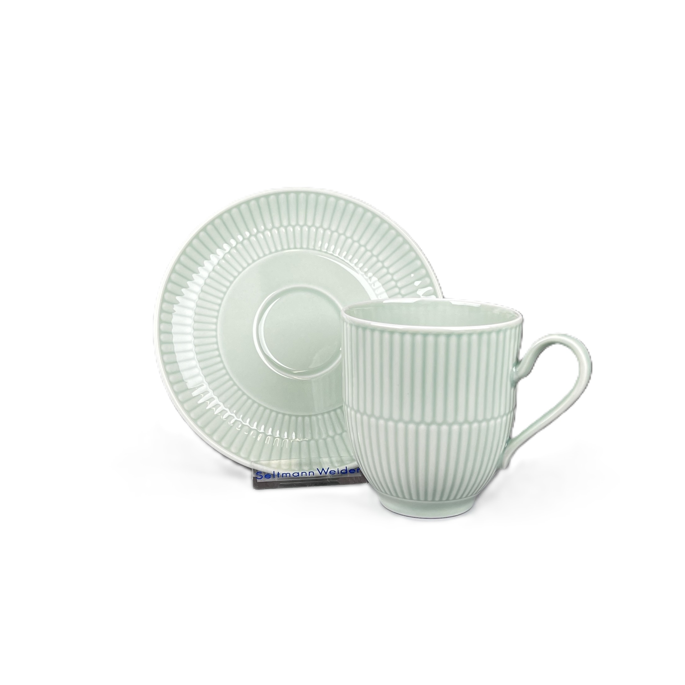 Amina Seladon, Becher mit Henkel- Set 2tlg.