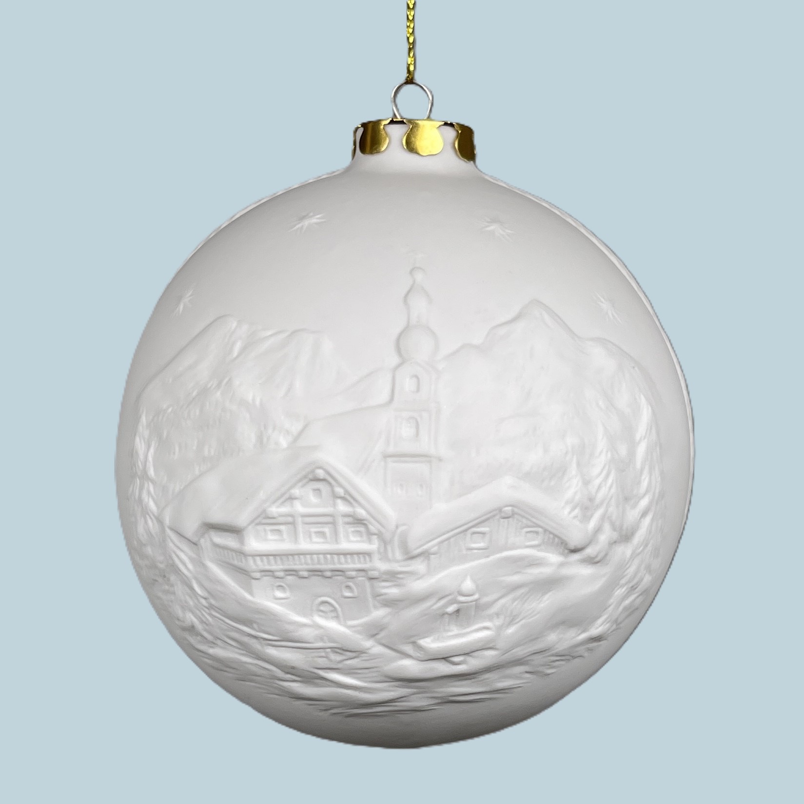 Weihnachtskugel, 10cm, Kirche und Marterl